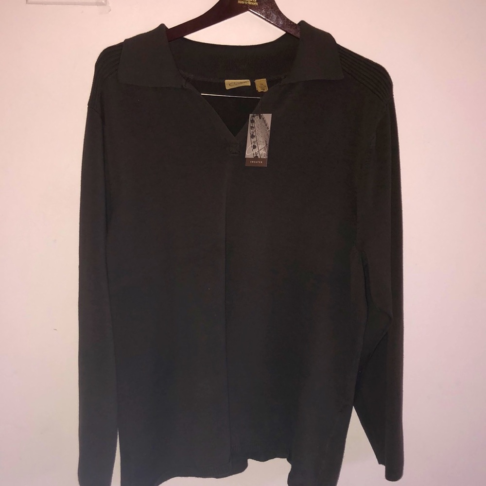 Caslon Collared Brown Sweater
